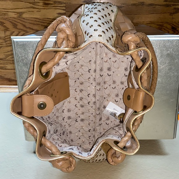 Bridget Shuster Leather & crystals shoulder tote - Picture 5 of 8